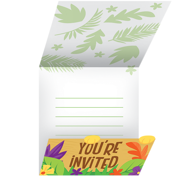 Jungle Safari Invitations Gatefold 11cm x 11cm