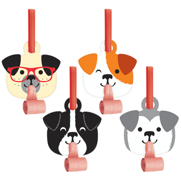 Dog Party Blowouts with Medallions