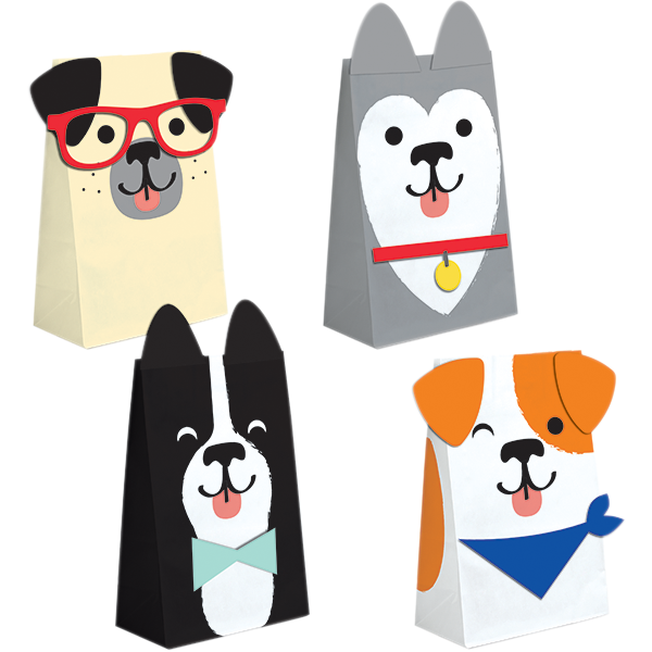 Dog Party Paper Treat Bags 20cm x 11cm