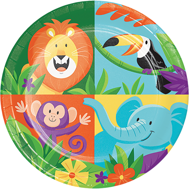 Jungle Safari Lunch Plates Paper 18cm