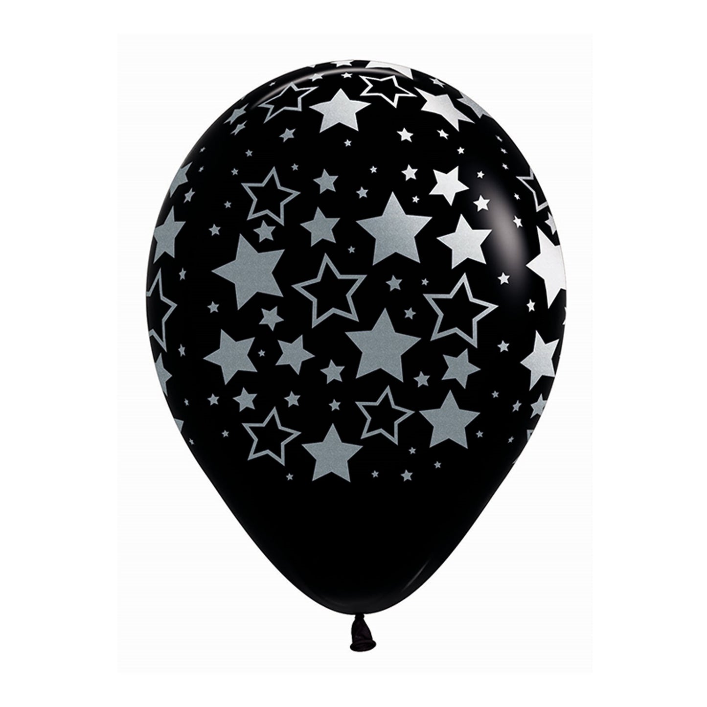Sempertex 30cm METALink Bold Stars Fashion Black Latex Balloons 25PK