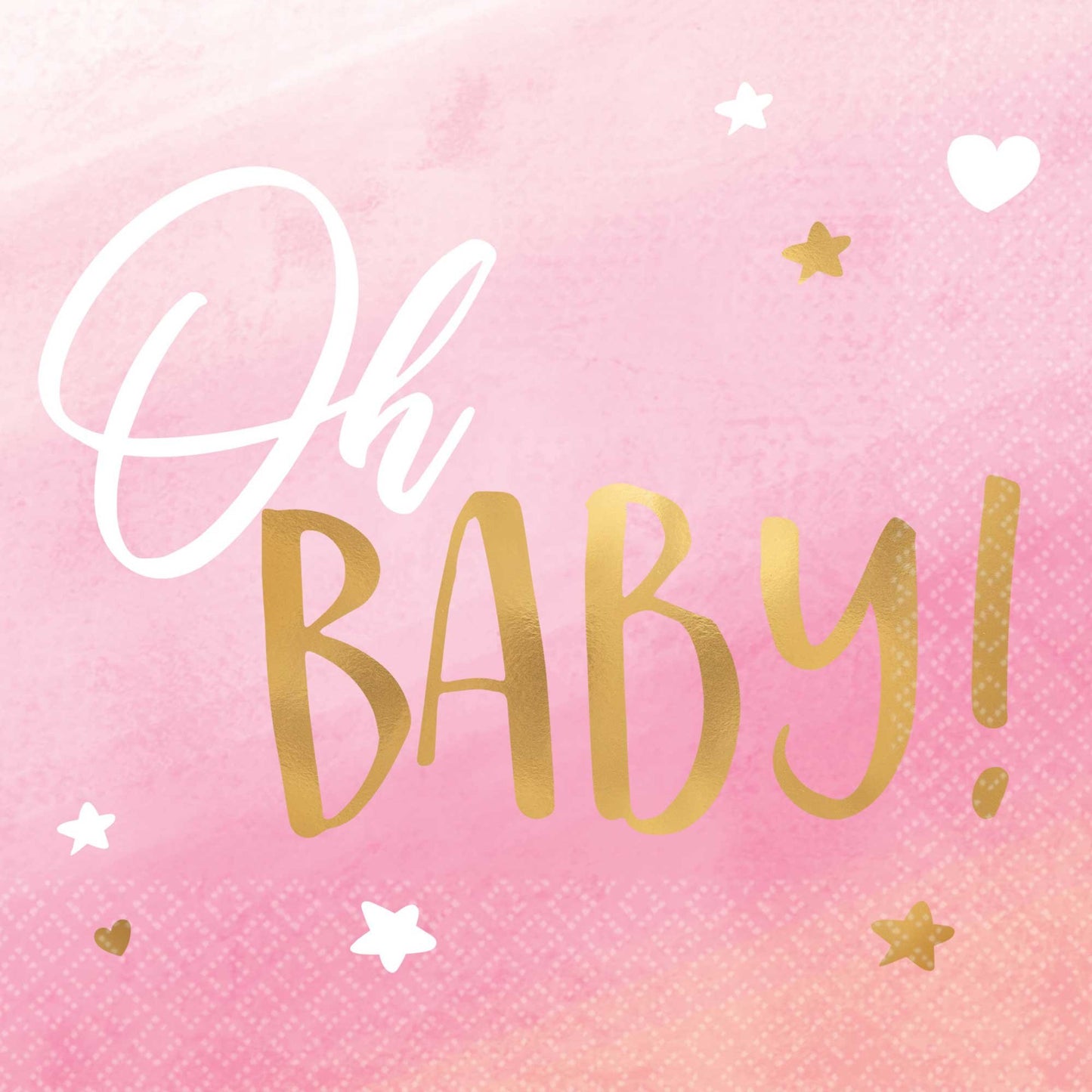 Oh Baby Girl Beverage Napkins Hot Stamped