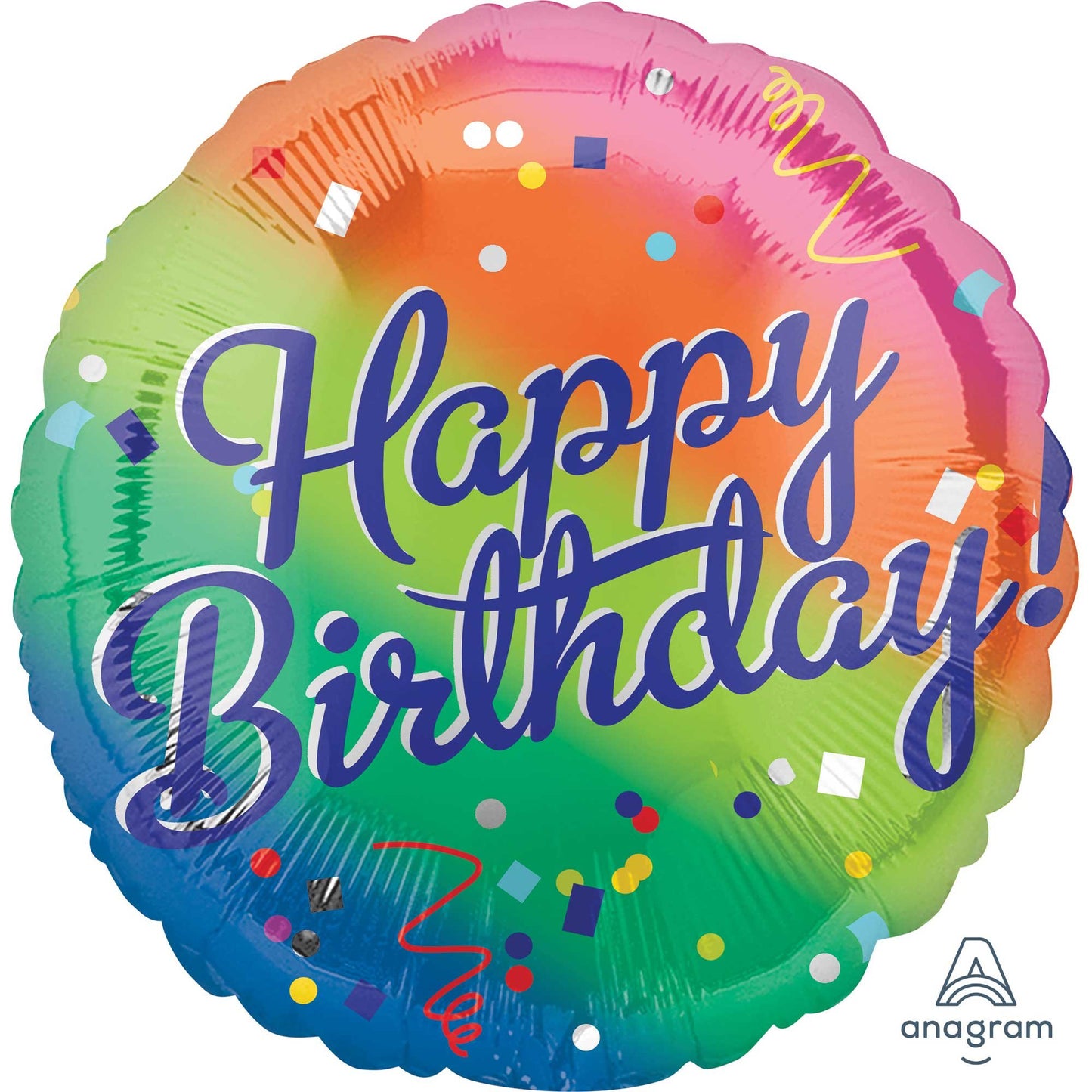 45cm Standard HX Happy Birthday Fancy Type Rainbow