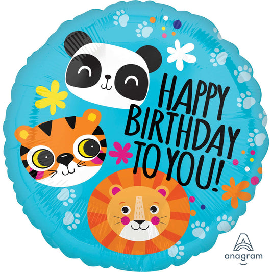 45cm Standard HX Lion, Tiger and Panda Happy Birthday To You