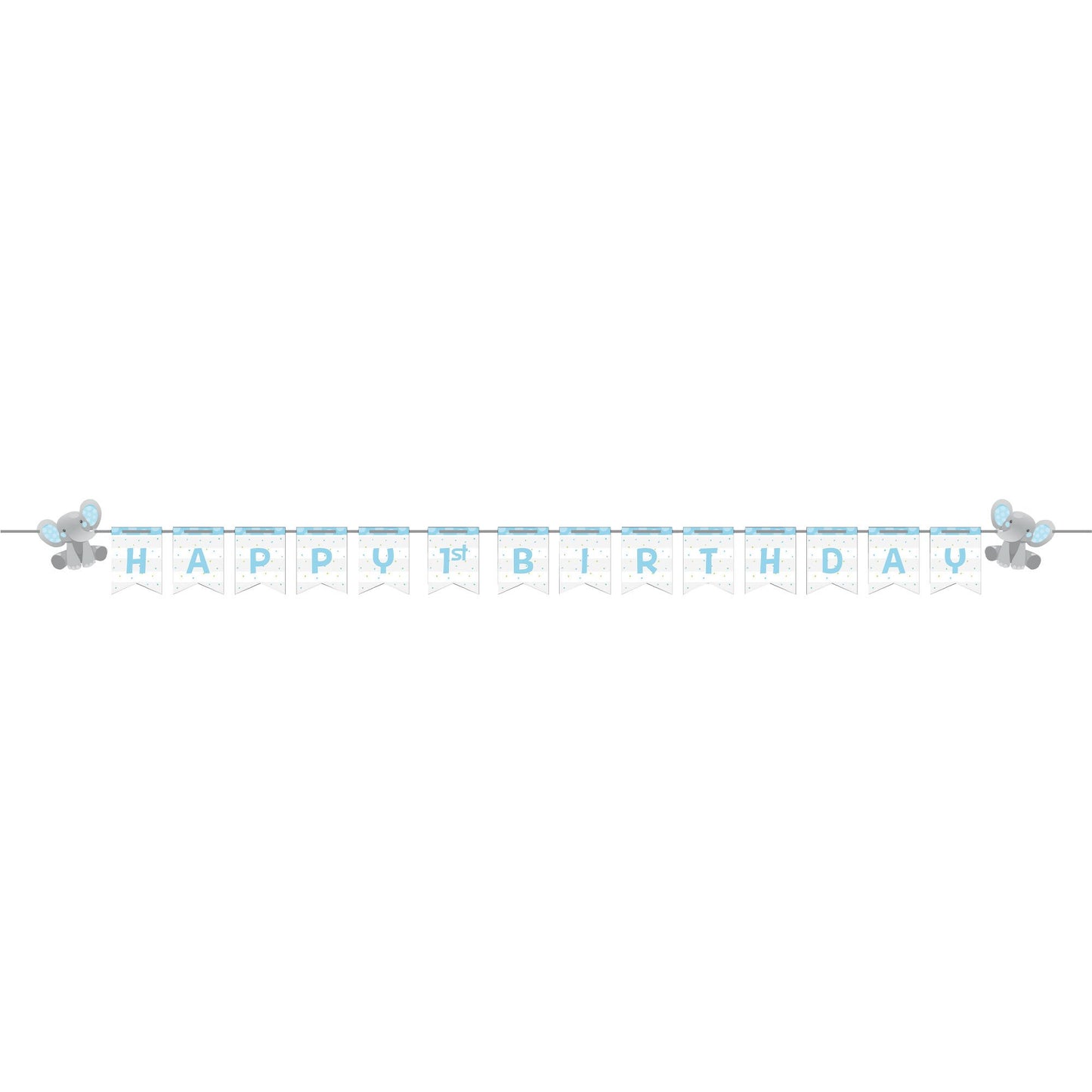 Enchanting Elephant Boy Shaped Ribbon Banner & Stickers