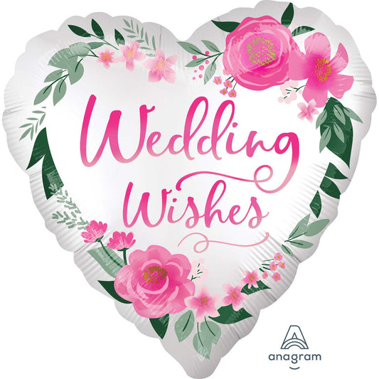 45cm Standard Satin XL Satin Wedding Wishes Heart
