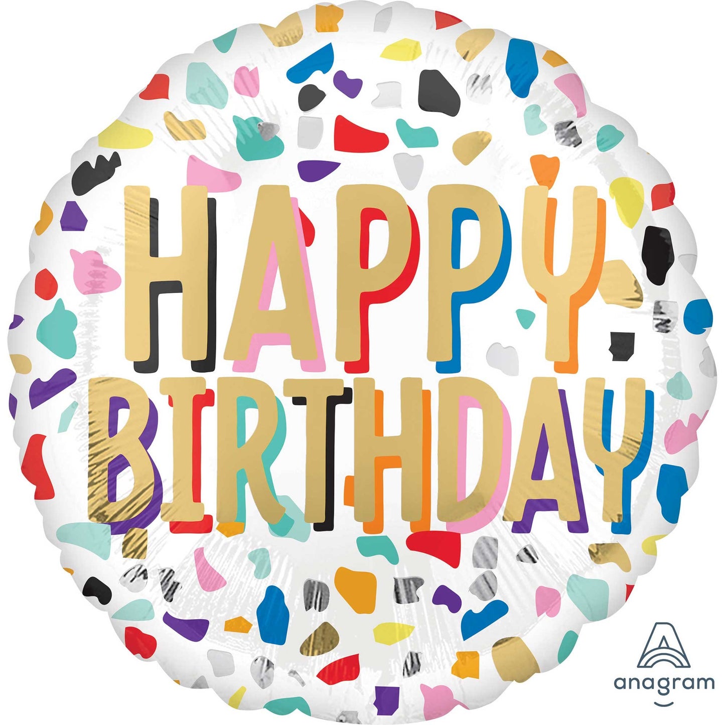 45cm Standard HX Confetti Happy Birthday
