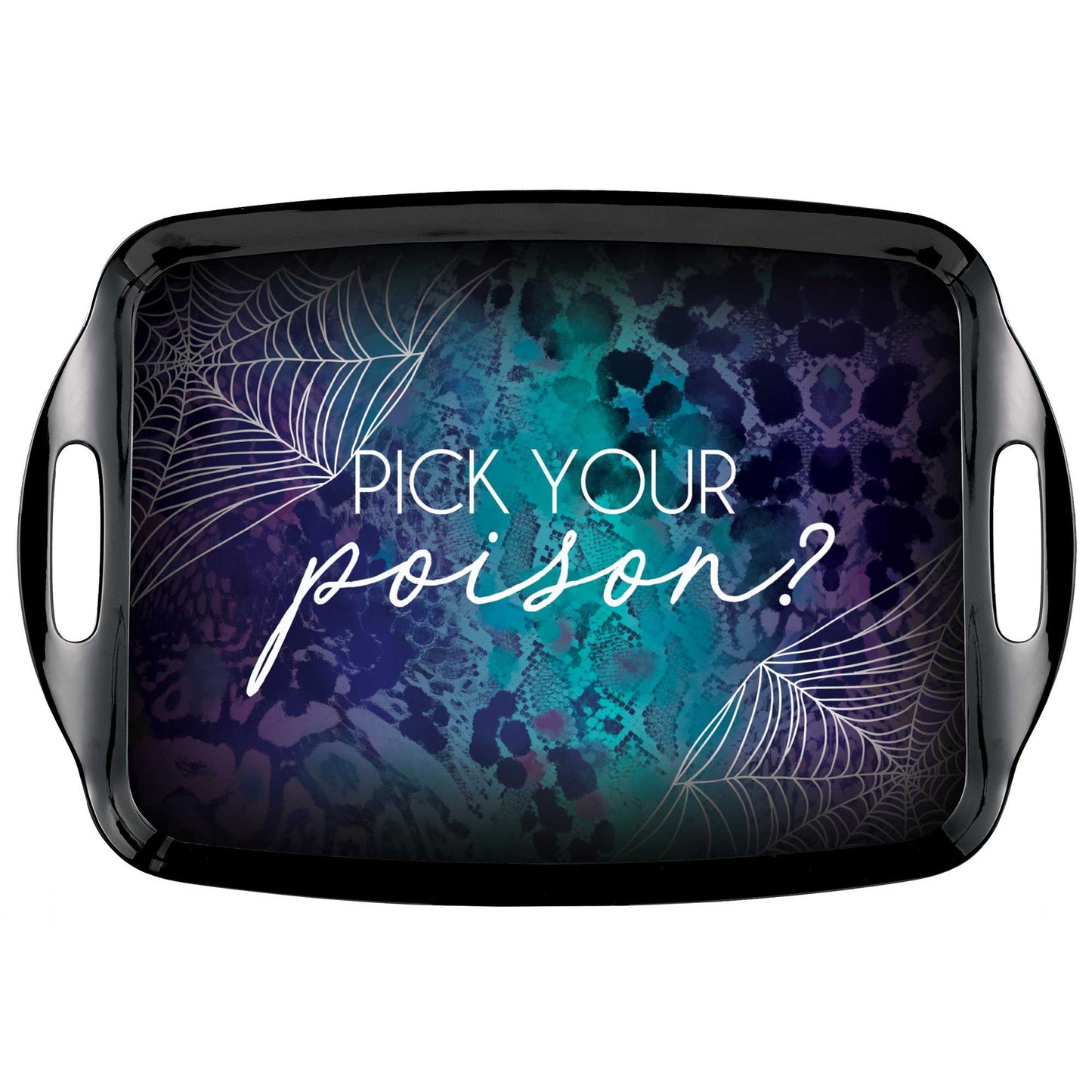 Midnight Mayhem Rectangular Melamine Tray & Handles