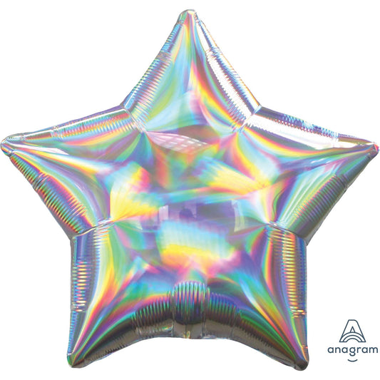 45cm Standard Holographic Iridescent Silver Star