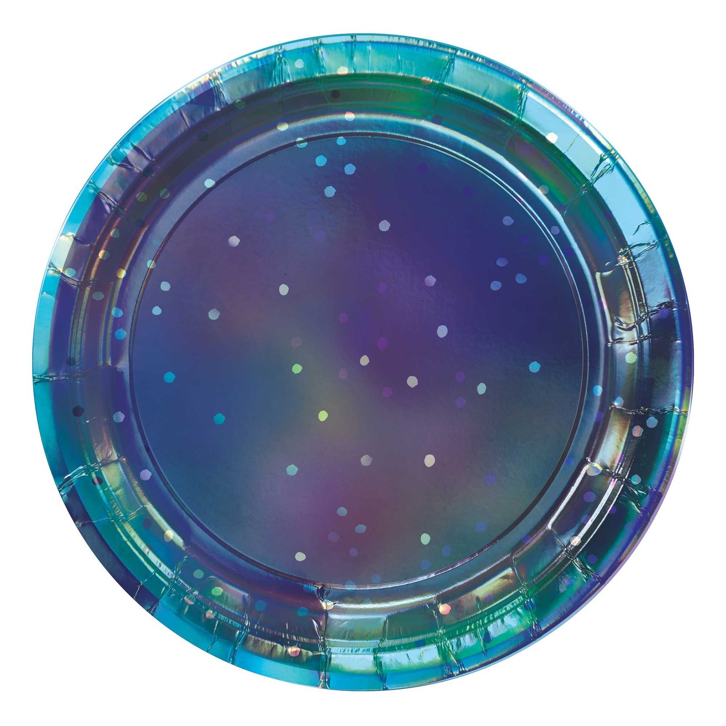 Sparkling Sapphire 23cm Round Iridescent Paper Plates