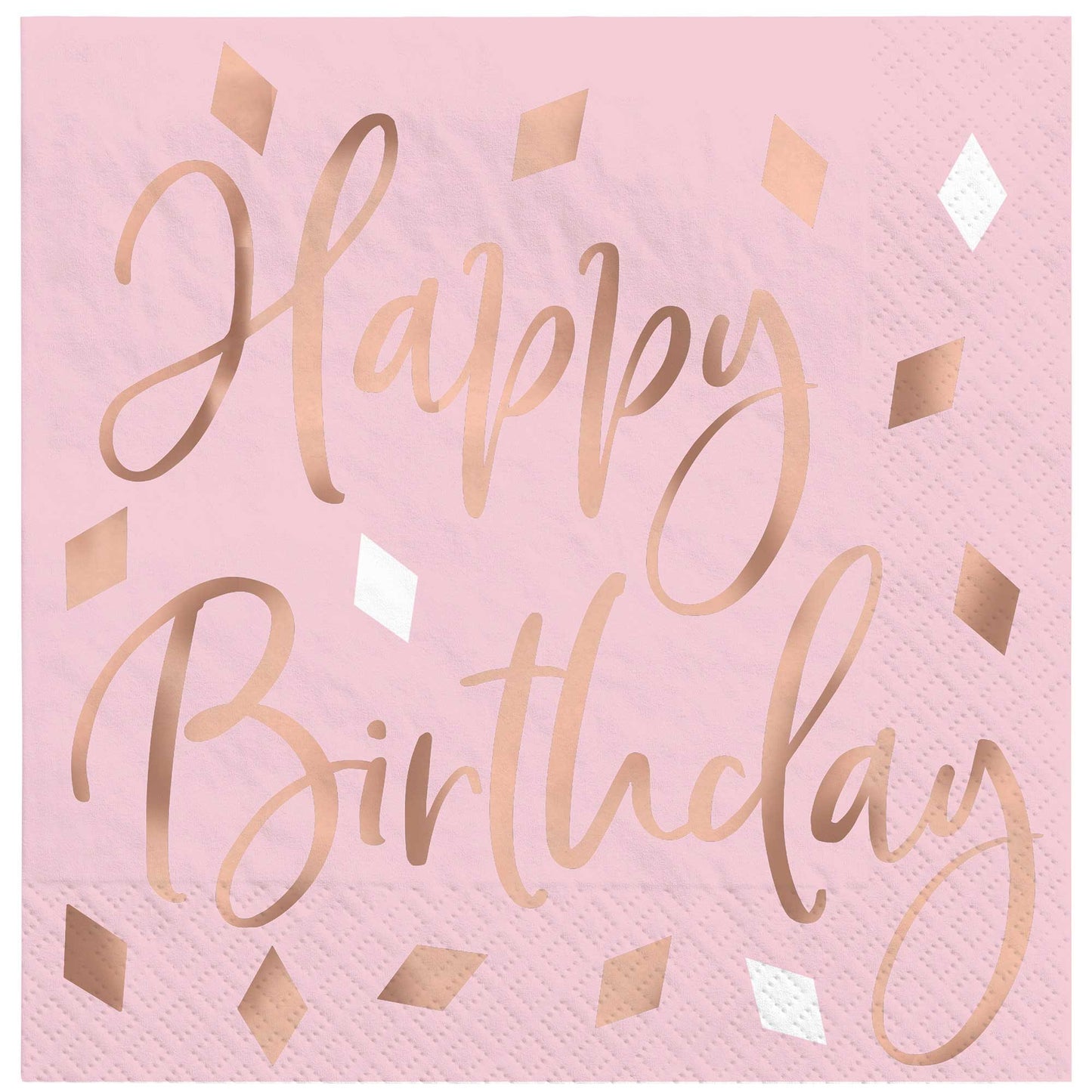 Blush Birthday Beverage Napkins Hot-Stamped