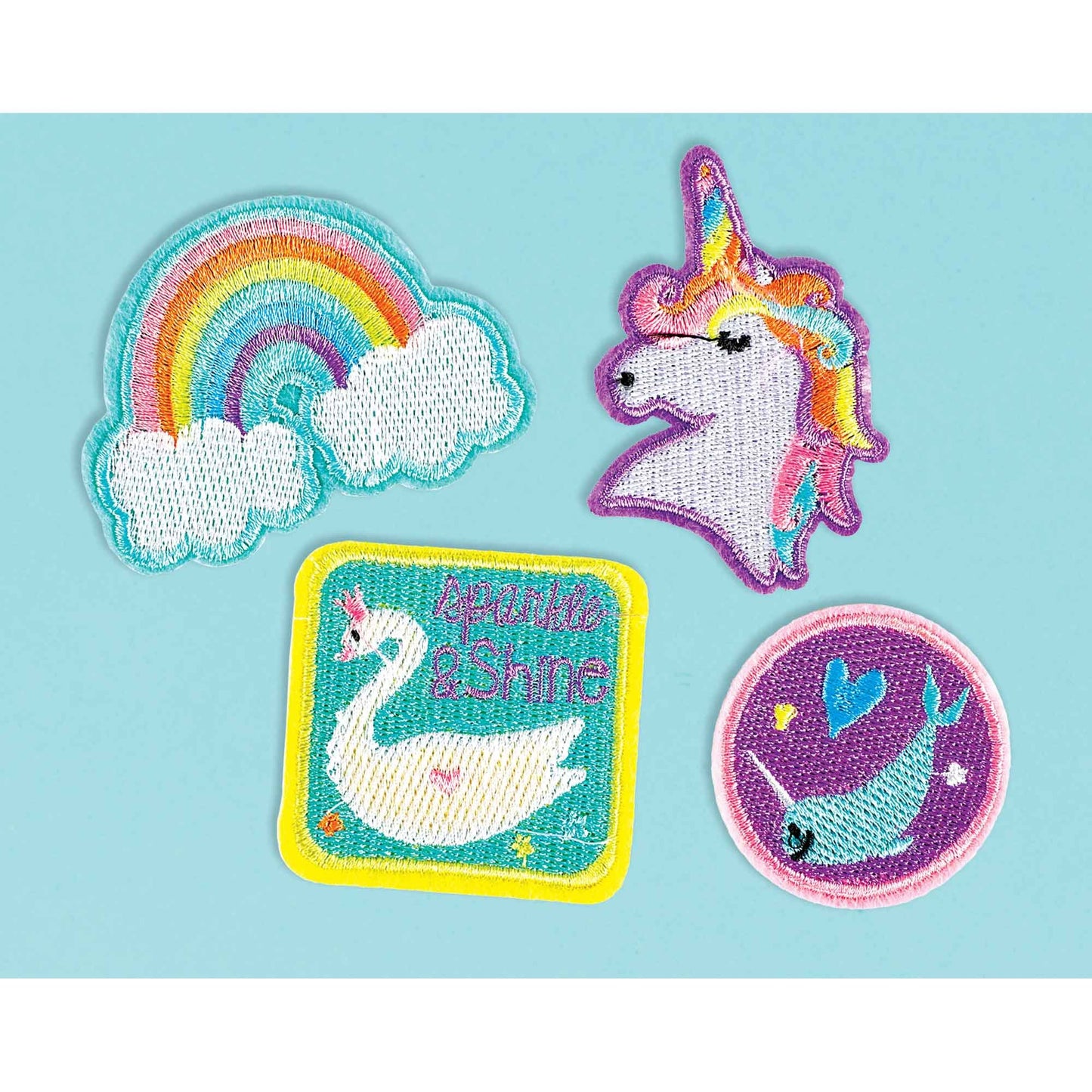 Magical Rainbow Birthday Embroidered Iron-On Patches