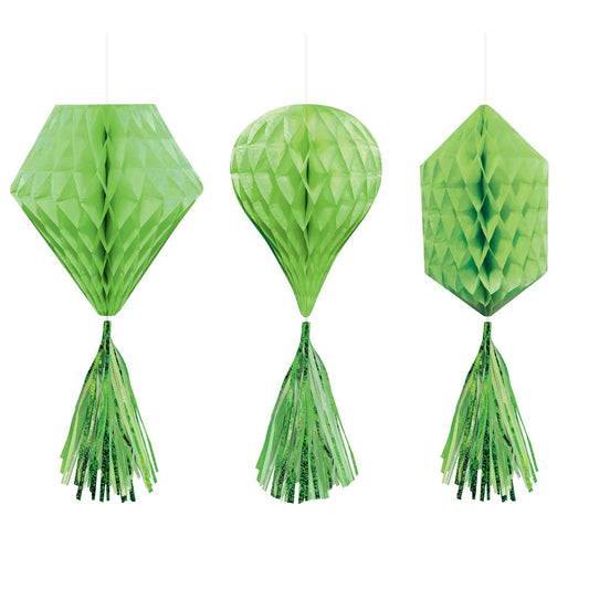 Mini Honeycomb Hanging Decorations Kiwi Green