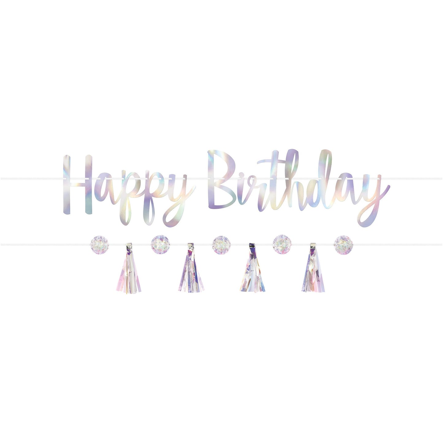 Luminous Birthday Iridescent Ribbon Banner Kit