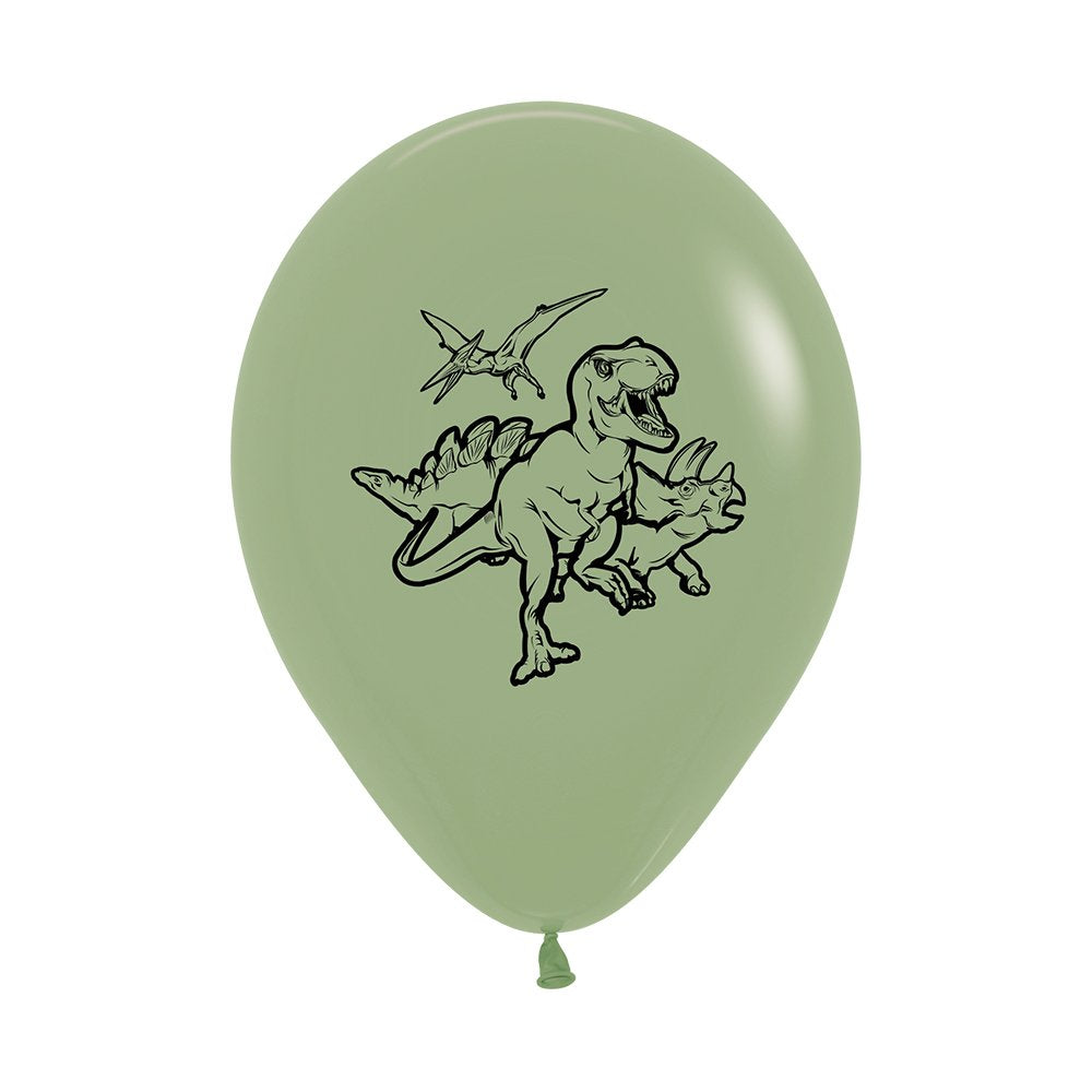 Sempertex 30cm Dinosaurs Fashion Eucalyptus Latex Balloons, 6PK