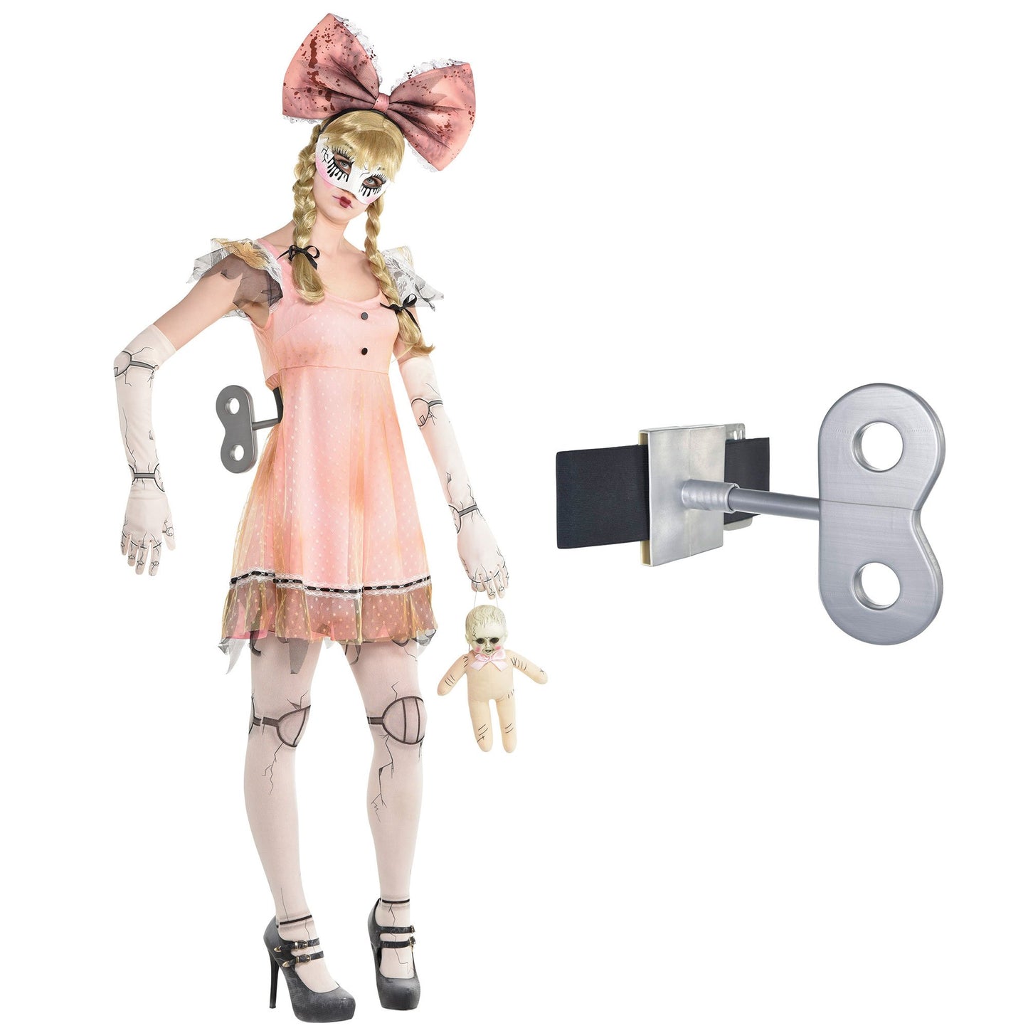 Creepy Doll Wind Up Key Accessory Belt
