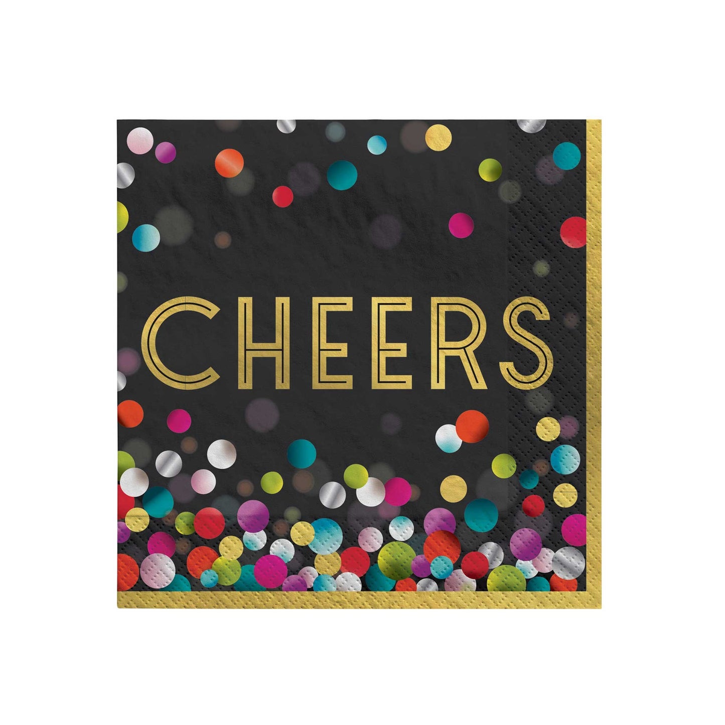 Colourful Confetti Cheers Beverage Napkins