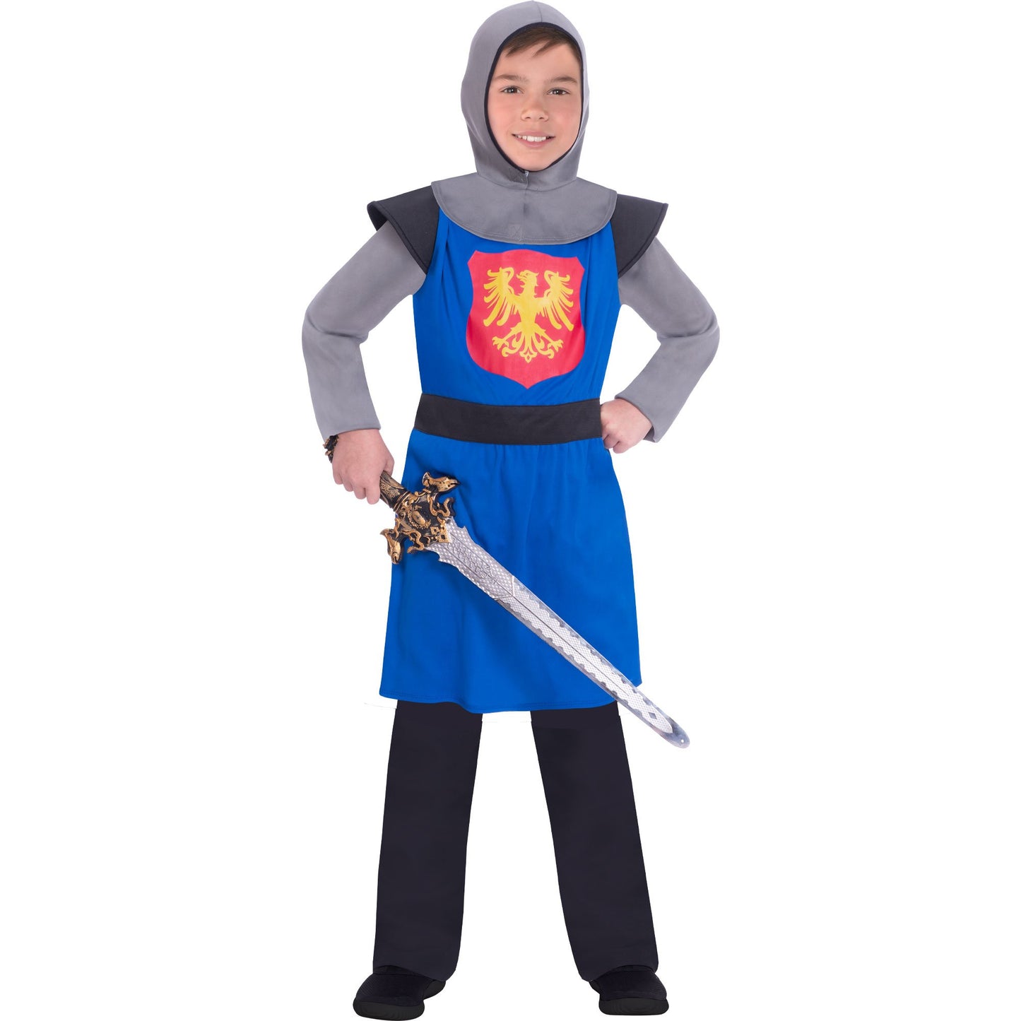 Costume Medieval Knight Blue Boys 8-10 Years