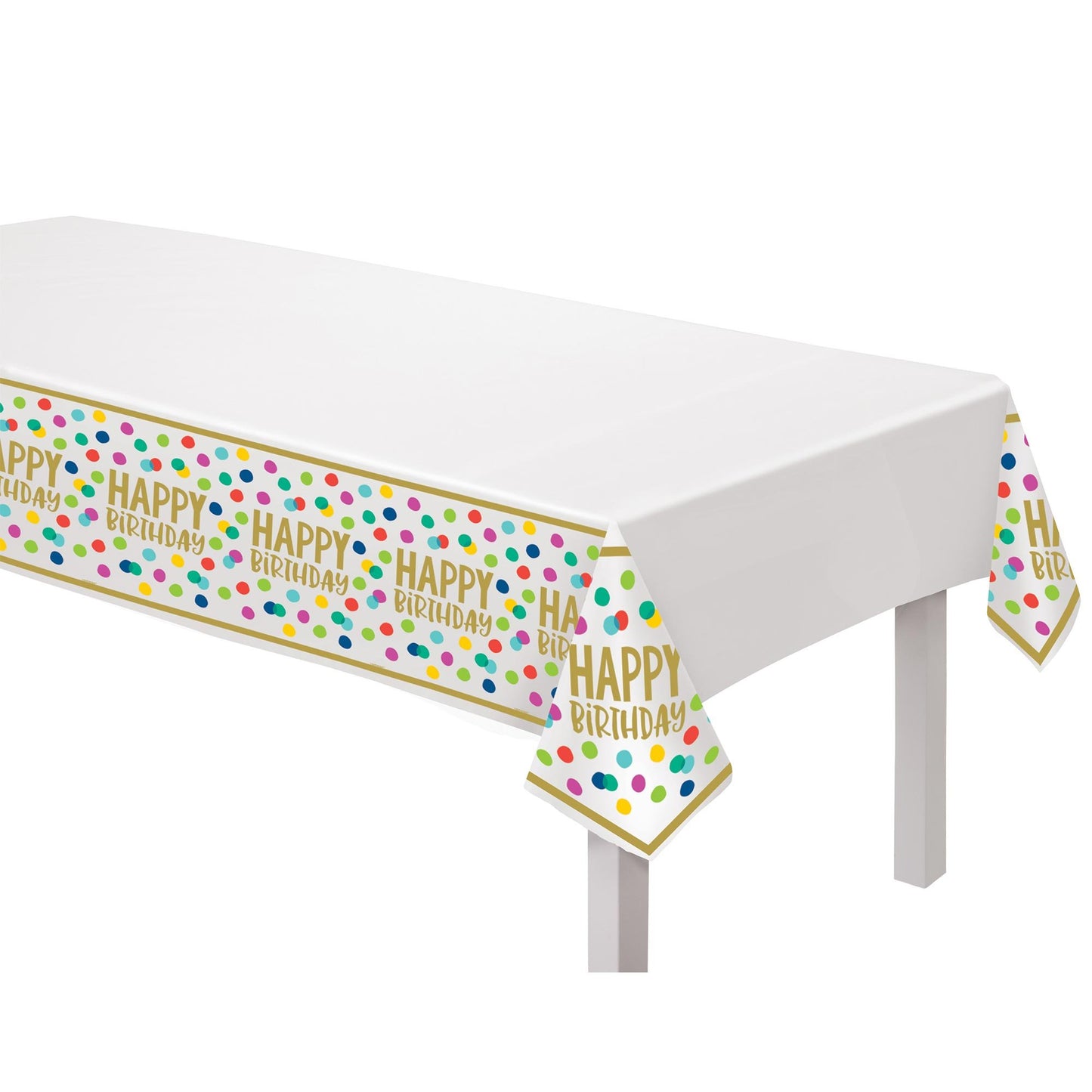 Happy Dots Happy Birthday Plastic Tablecover