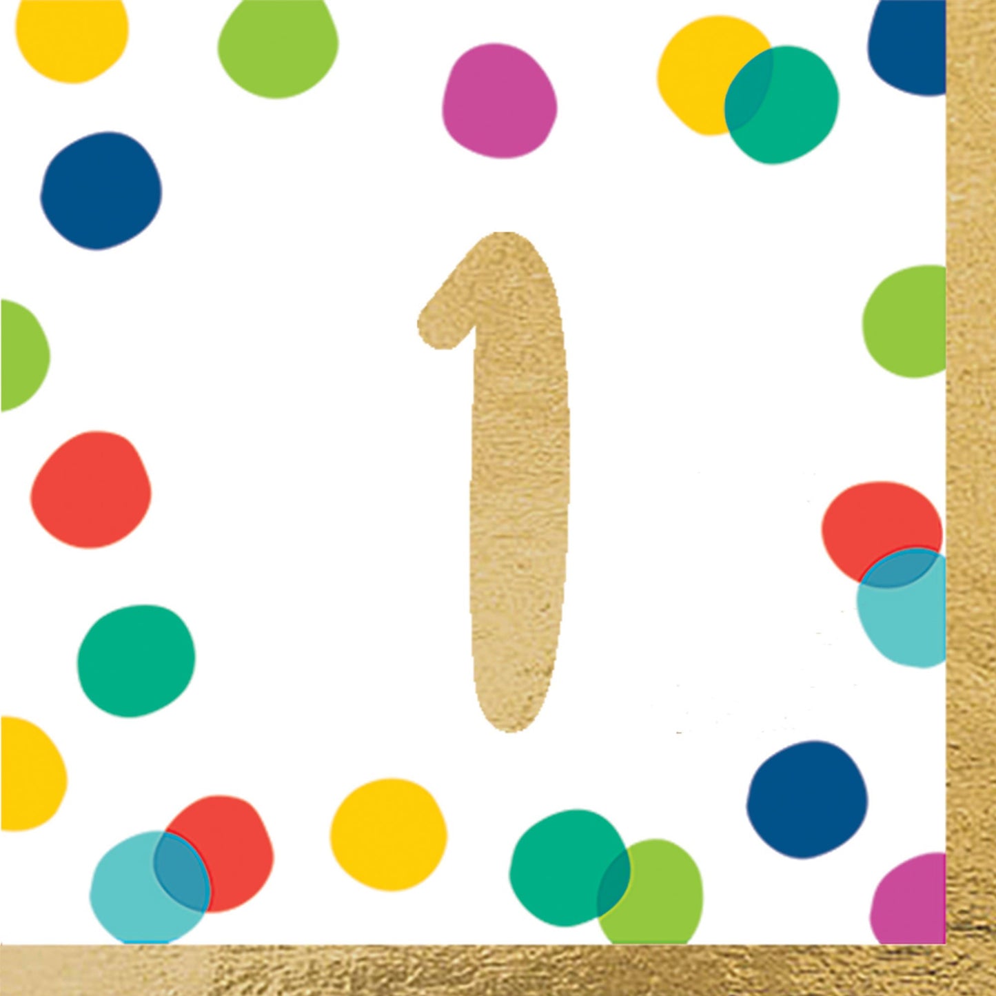 Happy Dots 1st Lunch Napkins Hot Stamped