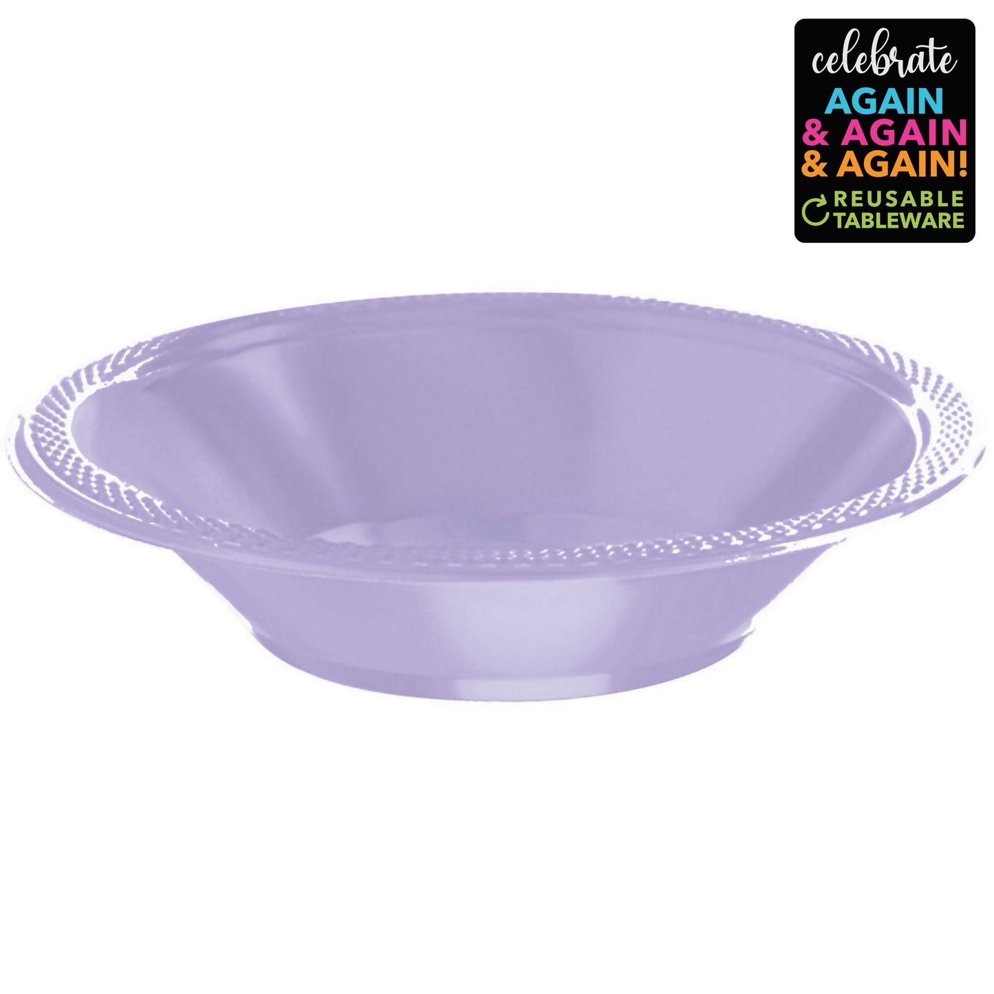 Premium Plastic Bowls 355ml 20 Pack - Lavender