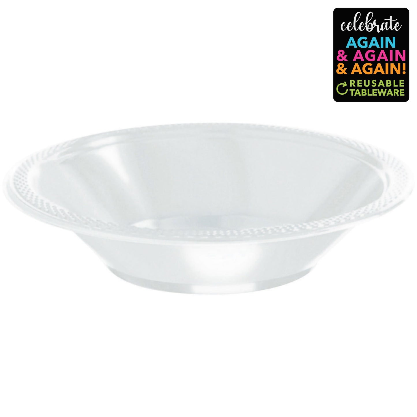 Premium Plastic Bowls 355ml 20 Pack - Frosty White