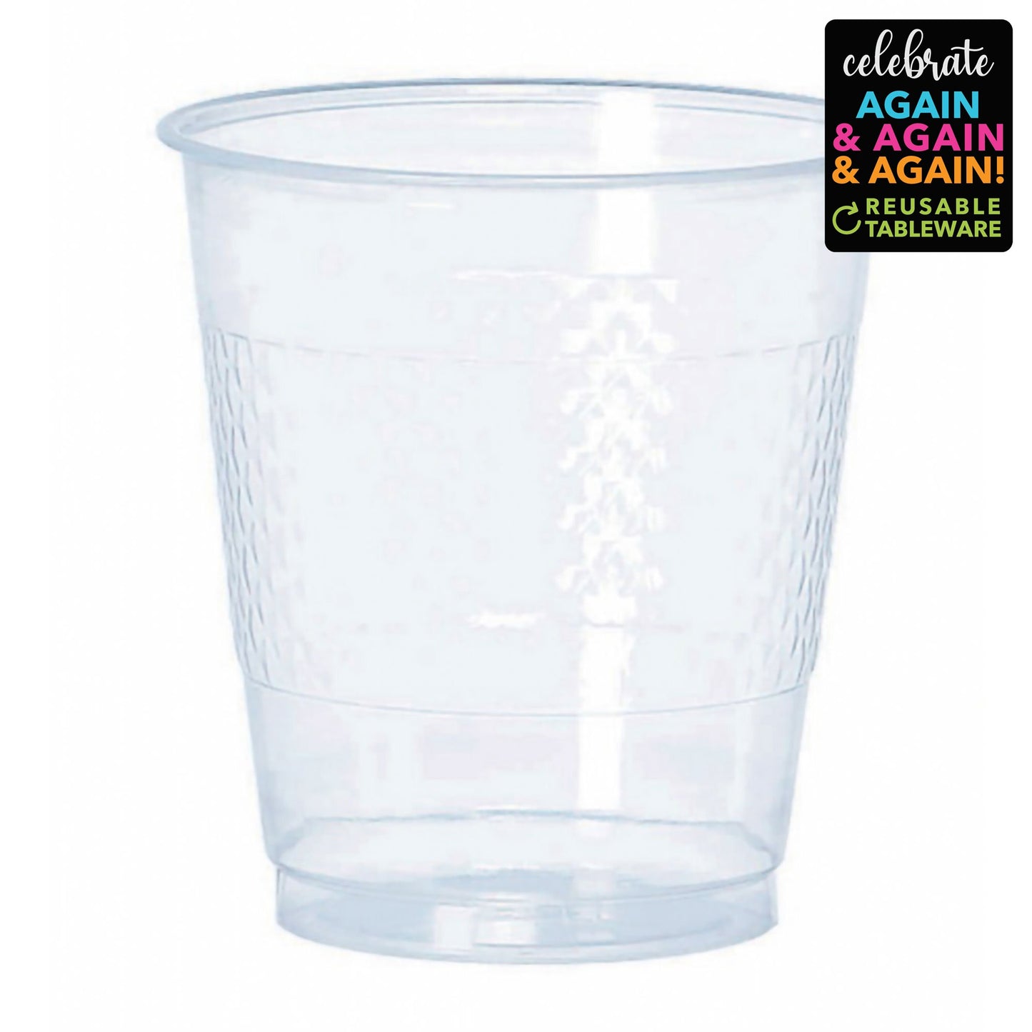 Premium Plastic Cups 355ml 20 Pack - Clear