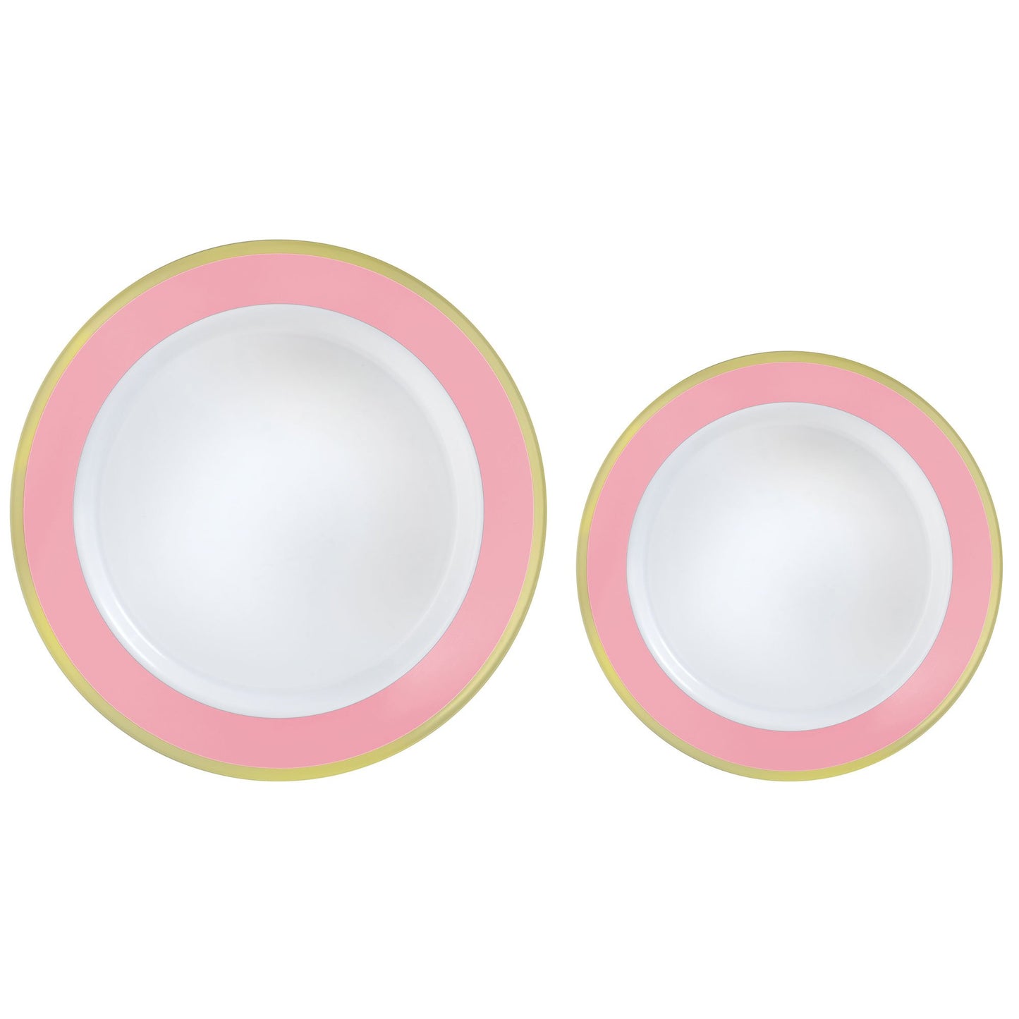 Premium Plastic Plates Hot Stamped with New Pink Border