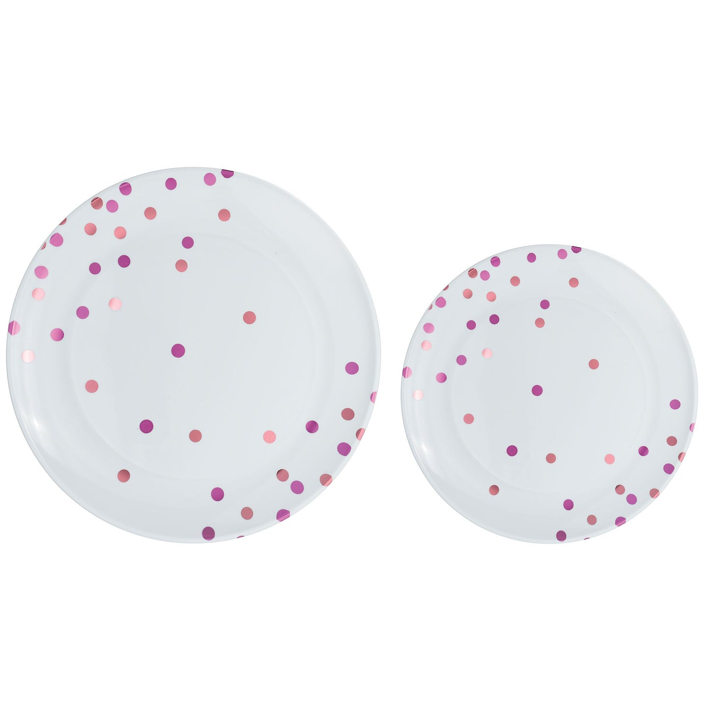 Premium Plastic Plates Hot Stamped with New Pink Dots