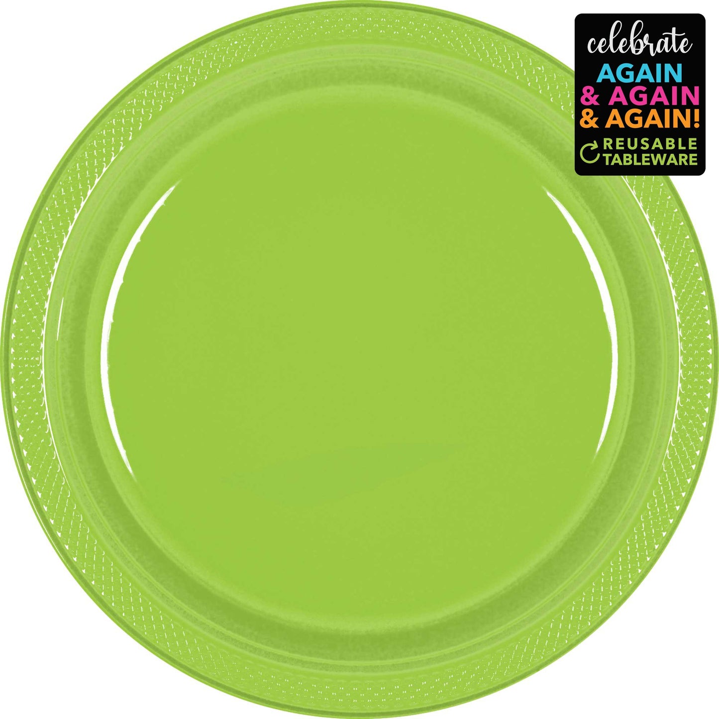 Premium Plastic Plates 23cm 20 Pack - Kiwi