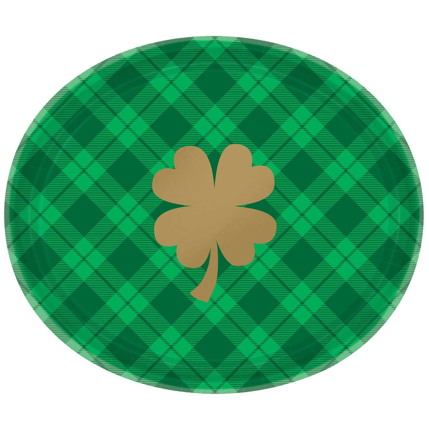 Gold Shamrock 30cm Oval Paper Plates