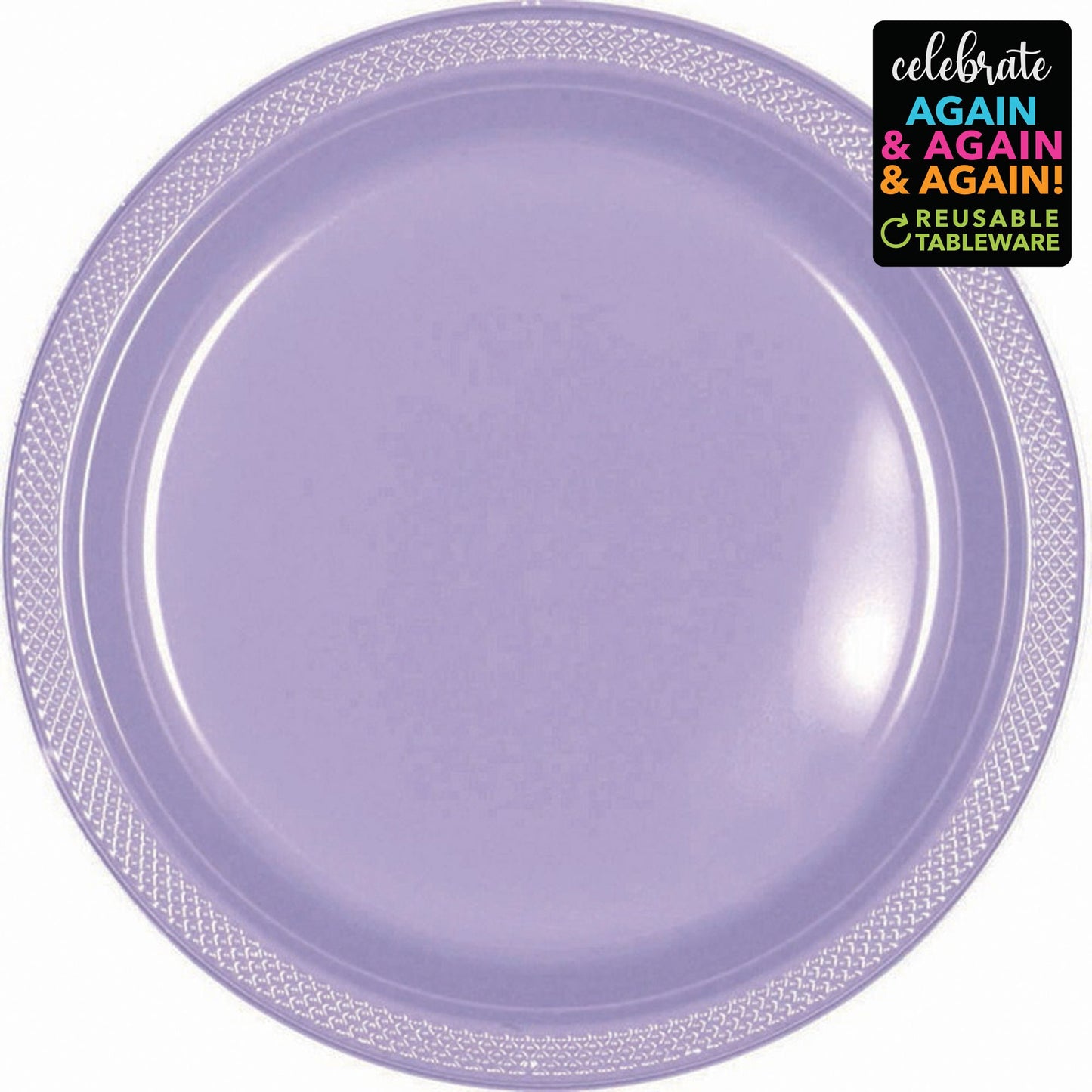 Premium Plastic Plates 17cm 20 Pack - Lavender