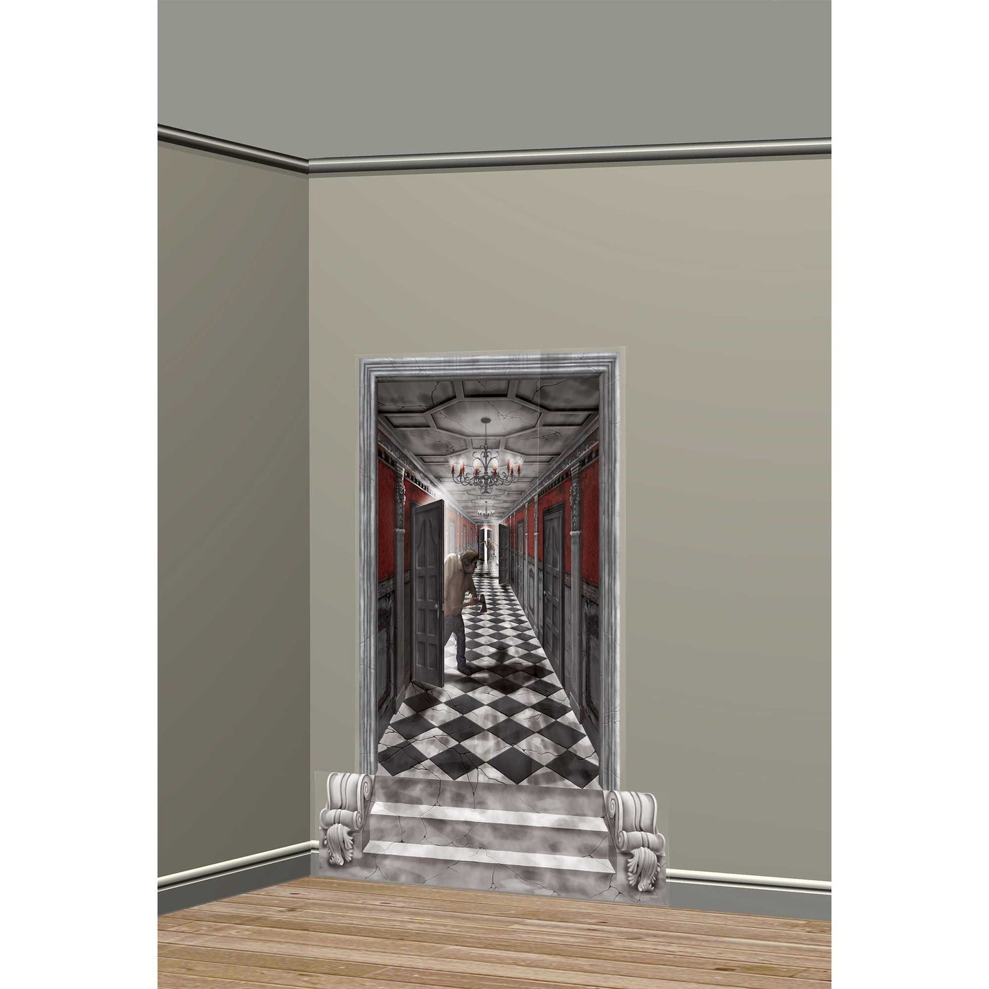 Gothic Mansion Long Hallway Scene Setters Plastic
