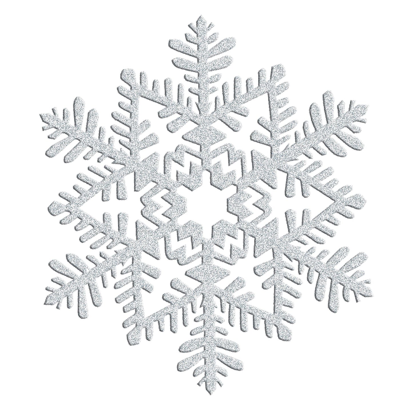 Snowflake Decoration Silver Glittered Plastic