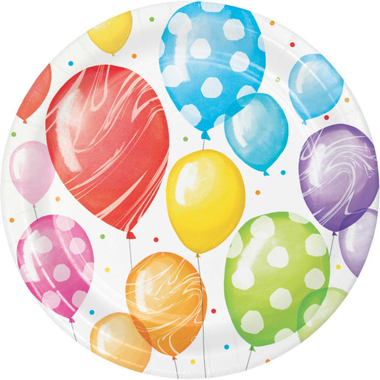 Balloon Bash Birthday Lunch Plates Paper 18cm