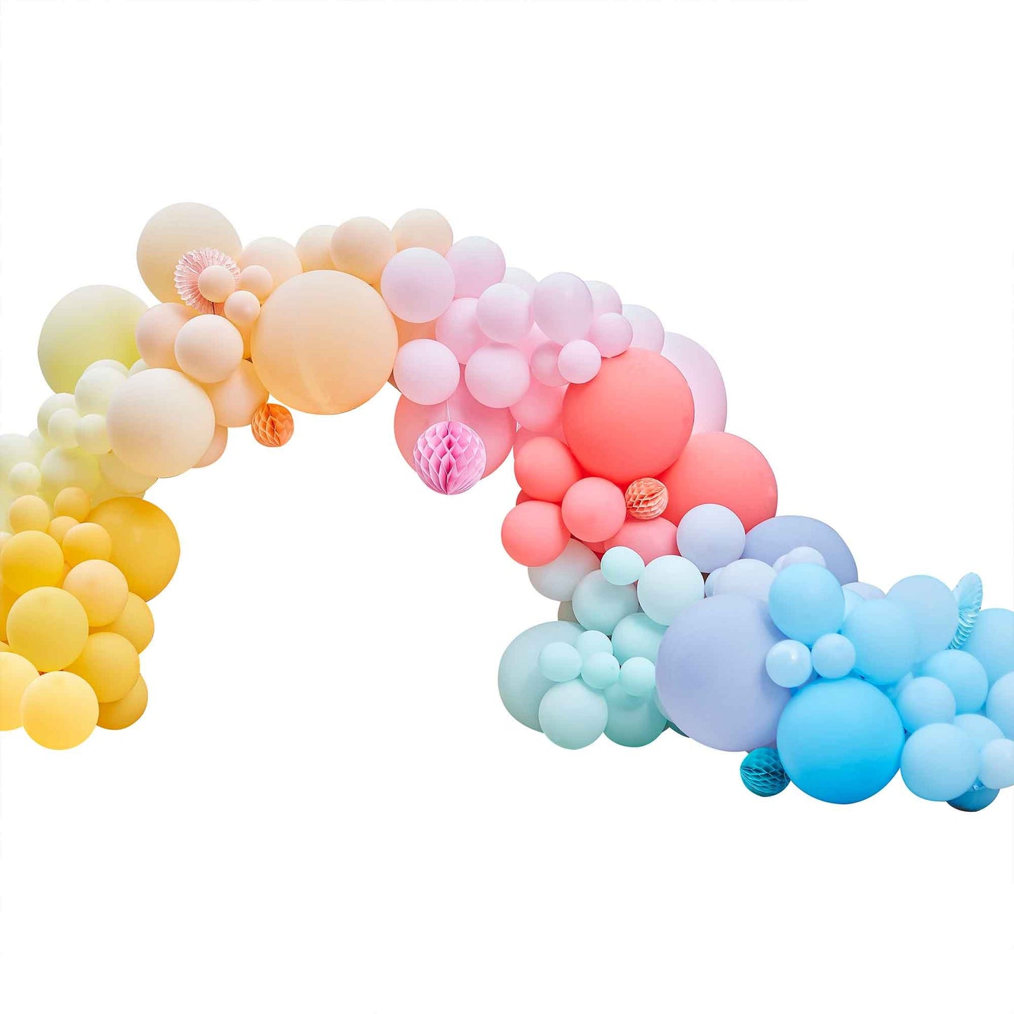 Balloon Arch & Paper Honeycombs & Fans Brights