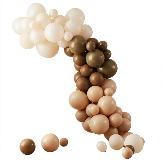 Balloon Arch Taupe, Brown & Peach