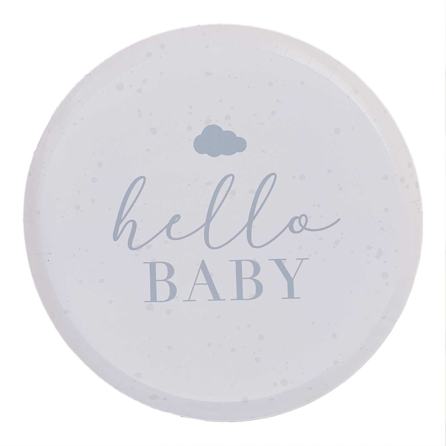 Hello Baby Paper Plates Speckle Cream & Grey