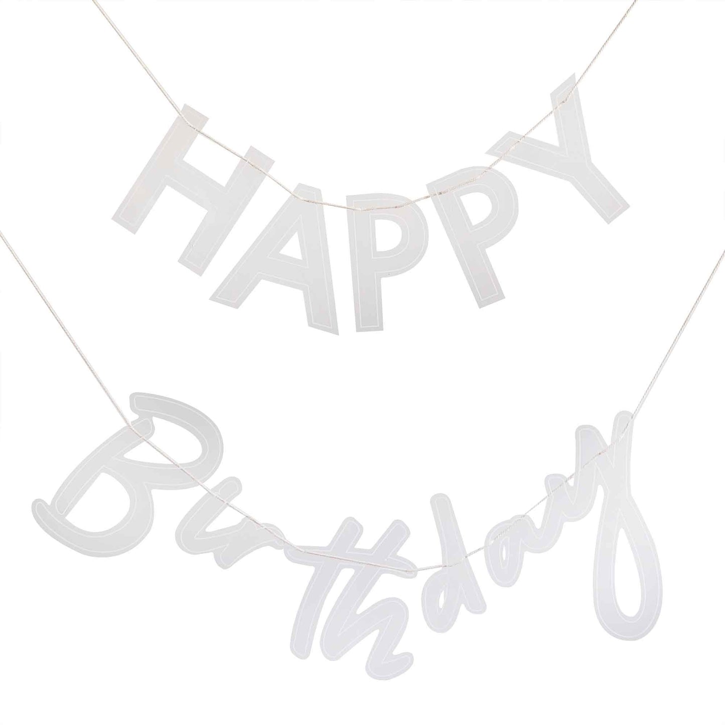 Mix It Up Bunting Happy Birthday Clear & White print Acrylic