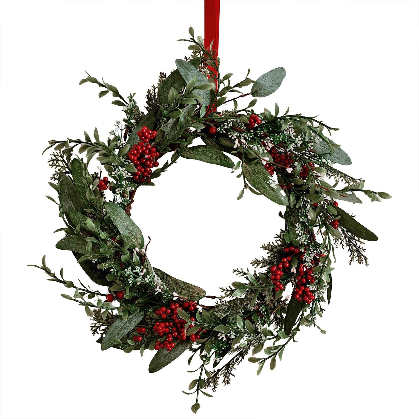 Rustic Red Berry Door Wreath