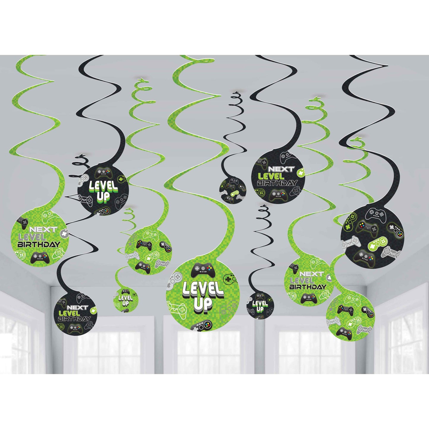 Level Up Gaming Spiral Swirls Hanging Decorations