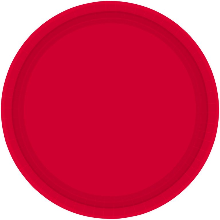 Paper Plates 23cm Round 20CT FSC - Apple Red - No Plastic Coating