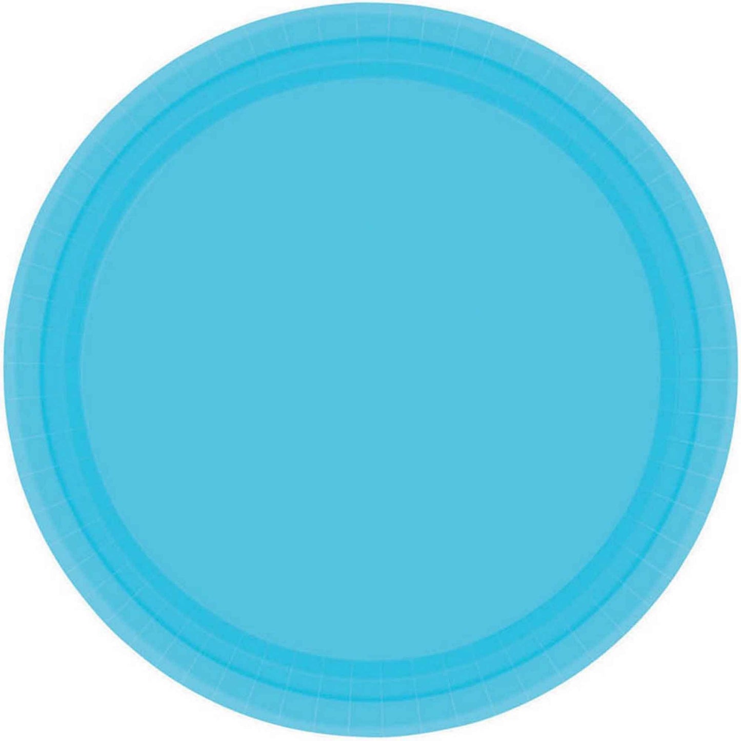 Paper Plates 23cm Round 20CT FSC - Caribbean Blue - No Plastic Coating
