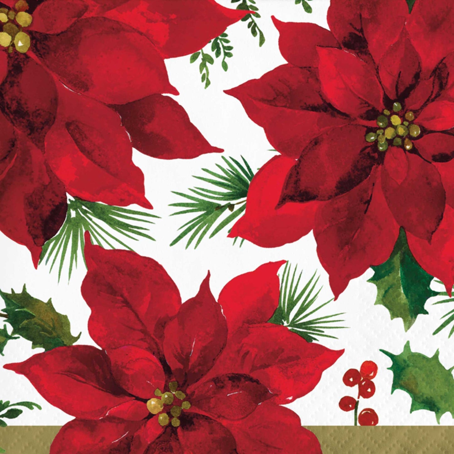 Posh Poinsettia Beverage Napkins