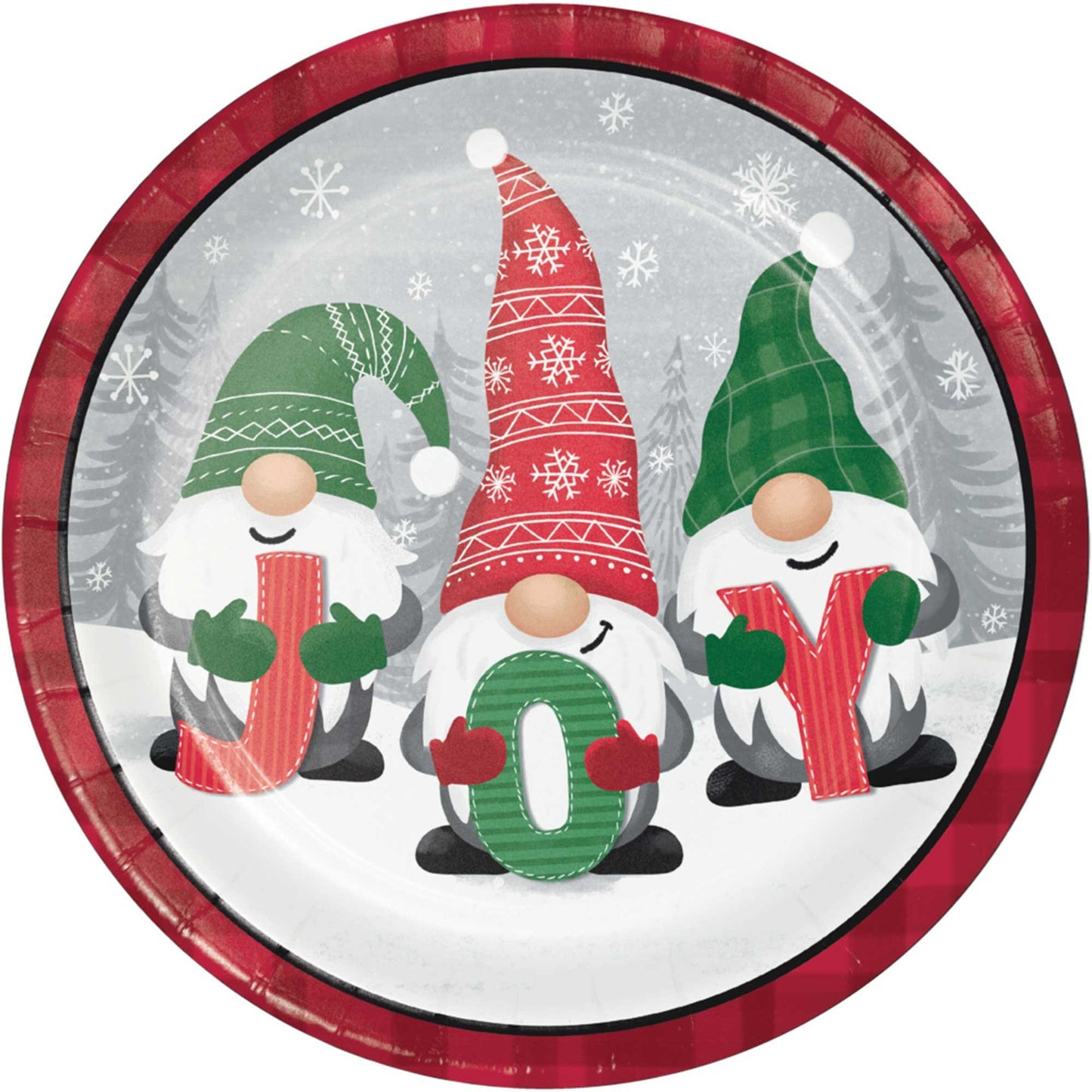 Holiday Gnomes Dinner Plates Paper 22cm