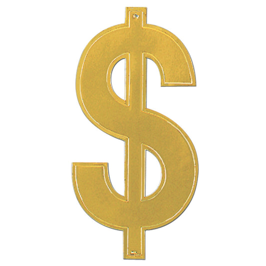 Dollar $ Sign Gold Foil Cutout