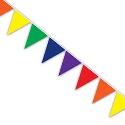 Pennant Flag Banner Rainbow Colours