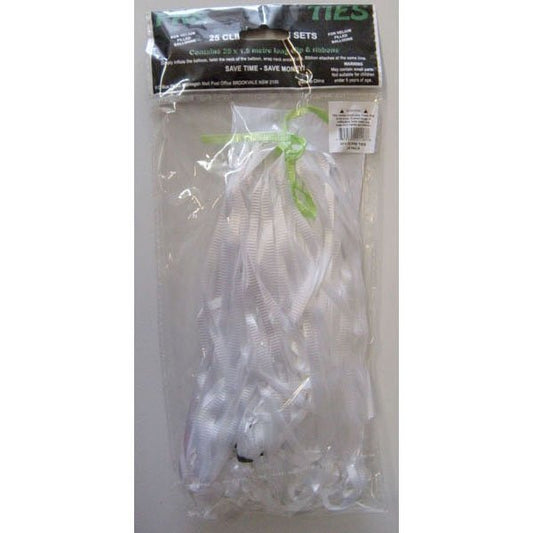 Pre-Tied Ribbons White with Round Clips