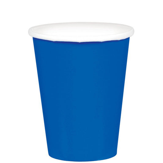 266ml Cups Paper - Bright Royal Blue (Pack of 20)
