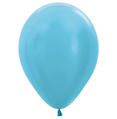 Sempertex 30cm Satin Pearl Caribbean Blue Latex Balloons 438, 100PK